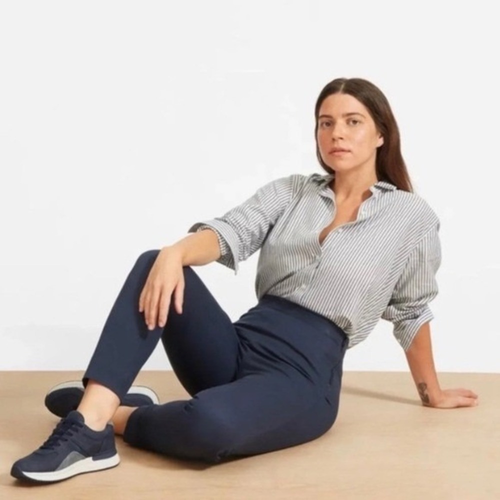 Everlane The Side Zip Work Pant Navy 6 NWT